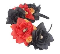 Gogogmee Bandeau Floral Halloween et Pratique Tête Décoratif Rouge et Noir pour Fête et Photos Accessoire Mode pour Soirée et Festival