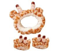 Gogogmee Bandeau Maquillage Girafe Doux avec Bracelets Absorbants pour Lavage Visage Soins Spa et Confortable et Mode pour Femmes et Filles