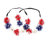 Gogogmee Bandeau Patriotiques Élastique 2pcs Accessoires Pour Cheveux 4 Juillet Design Floral Taille Unique Confort Pour Fêtes Patriotiques Pour Événements