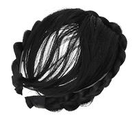 Gogogmee Bandeau Tressé Cheveux Synthétiques Avec Frange Accessoire De Coiffure Et Filles Pour Style Instantané Et Confortable Coloris Naturel Noir