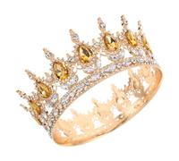 Gogogmee Baroque Rhinestone Bridal Crown Headband Vintage Wedding Hair Accessory With Crystal Water Drop Elegant Queen Tiara For Costume Party And Halloween