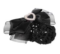 Gogogmee Barrette Filet à Cheveux Nœud Noir Taille Unique pour Femmes Professionnelles Coiffure Chignon Filet à Chignon pour Service Cuisine et Soins Infirmiers