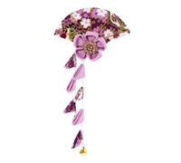 Gogogmee Barrette Fleur avec Pompon pour Femmes Accessoire Kimono Tissu Clip Cheveux pour Cosplay Mariage Fête et Photographie