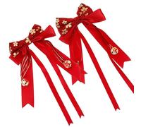 Gogogmee Barrettes à Cheveux De Nœud Style Chinois 2 Pièces Taille Moyenne Rouge Décorations De Cheveux Pour Coiffures Traditionnelles Et Maquillage