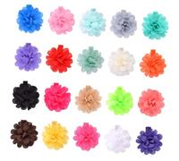 Gogogmee Barrettes à Cheveux Pour Garçon Et Filles à Fleurs, Lot De 20, Mini Taille 6 Cm, Tissu Chiffon Uni, Accessoires Légers Pour Tout-petits Et Filles, Usage Quotidien