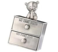 Gogogmee Boîte à Dents en Métal Vintage pour Bébé Boîte de Rangement Décorative pour Dents de Lait Porte-Dents Garçon Fille Coffret de Bureau Multifonction Présent Souvenir Original