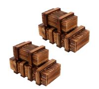 Gogogmee Boîte à Énigmes Secrète en Bois 4 Pièces avec Tiroirs Secrets, Montessori Éducatif pour Garçon et Filles, Puzzle Casse-tête Stimulant et Portable