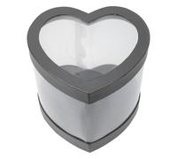 Gogogmee Boîte à Fleurs de Cœur Noire Mini Seau d'Emballage Transparent pour Bouquets Boîte de Présentation pour Compositions de Fleurs Coffret Présent Saint-Valentin et Occasions