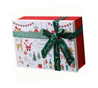 Gogogmee Boîte Cadeau Blanche Rigide avec Nœud Décoratif pour Friandises de Noël Boîte Papier Réutilisable sans Assemblage Contenant Cadeau pour et Biscuits