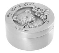 Gogogmee Boîte de Collection Cheveux Fœtaux Garçon Fille Métal Au Design Charmant Boîte Souvenir Compacte pour Garder les Premiers Souvenirs de Naissance Garçon et Fille Coffret Rangement