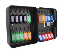 Gogogmee Boîte de Gestion des Clés d'accueil Noire en Fer 20 Emplacements, Fixation Murale, Serrure à Code Sécurité Solide Organisation Optimale