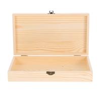 Gogogmee Boîte de Rangement Bois Naturel avec Couvercle Charnière et Fermoir Sécurisé Boîte Multi-usages pour Cartes Recettes Bijoux et Souvenirs Grand Volume Non Peint Pratique et Robuste