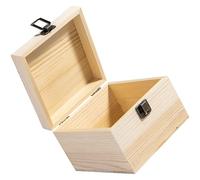 Gogogmee Boîte en Bois Inachevée 14X14X10 CM Fermoir Petite Boîte à Bijoux Multifonctionnelle pour Rangement et Peinture Coffret DIY Artisanat Bois pour Garçon et Filles et Adultes