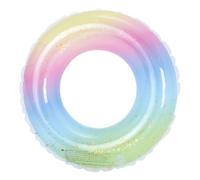 Gogogmee Bouée Gonflable Piscine Adulte Anneau Natation Translucide Paillettes Dégradé Arc Ciel Anneau Flottant Sécurité Pratique
