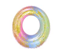 Gogogmee Bouée Piscine Gonflable Pailletée Dégradé Arc Ciel Anneau Natation Adulte Pratique et Sécurisé pour Plage et