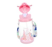 Gogogmee Bouteille Eau Garçon Fille avec Paille Intégrée Design Mignon de Cerf Gobelet pour Garçon Fille Bouteille Fuite Rose Forêt Accessoires de Voyage pour Hydratation des