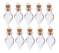 Gogogmee Bouteilles à souhaits en Verre 30 pièces Forme de Goutte Eau Bouteilles à souhaits à Faire soi-même avec Bouchons Liège pour Décoration et Pendentifs