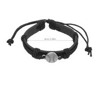 Gogogmee Bracelet en Cuir Noir Tressé Ajustable Bracelet Sportif à Thème Baseball Accessoires pour Fans de Sport Présents de Fête Sportifs Bijoux Homme et Femme Style Décontracté