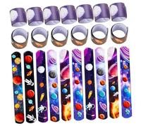 Gogogmee Bracelets à Claquer Pvc pour Garçon et Filles 36 Pièces Motifs Espace Aléatoires Taille Garçon et Filles Légers et Confortables Accessoires pour Fête Style Aléatoire