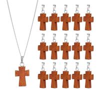 Gogogmee Breloques de Croix en Bois Marron 15 Pièces pour Bijoux DIY Bords Lisses, pour Projets D'artisanat en Famille ou Entre Amis