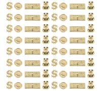 Gogogmee Breloques Dorées pour Ongles Métal 200 Pièces Ensemble Nail Art Pièces Monnaie Symbole Argenté Décorations Manucure Fête Événement Accessoires Nail Art