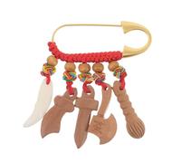 Gogogmee Broche Épingle à Bébé Multifonction Rouge en Bois de Pêcher Épingle de Sûreté pour Couche et Vêtements de Nourrisson Broche Simple pour Foulard Accessoire Portable pour Mamans et