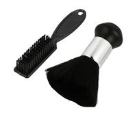 Gogogmee Brosse à Cheveux Plumeau de Coupe 2 Pièces Taille Moyenne sans Irritation Usage Salon Coiffure Professionnel Nettoyage Cou Balayage Cheveux