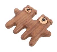 Gogogmee Brosse de Massage Cuir Chevelu en Bois de Noyer Noir 1 Pièce, Peigne à Dents Larges pour Soins des Cheveux, Masseur Corporel Méridien Réutilisable, Détente Tête, Nuque et Épaules,