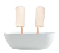 Gogogmee Brosse Exfoliante Bois avec Long Manche Loofah Naturelle Éponge de Bain Bois Brut pour Nettoyage Doux