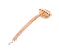 Gogogmee Brosse Long Manche Bois Exfoliante et Nettoyante pour Corps Dos Brosse Bain Confortable avec Poils Naturels pour Usage Humide et Sec