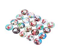 Gogogmee Cabochons en Verre de Noël 12Mm Lot de 60 Pièces Autocollants Pierres Précieuses Rondes Transparentes Décoration Festive pour Bijoux DIY et Créations Artisanales