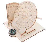 Gogogmee Cadran Solaire Équatorial en Bois Fait Main - Kit Scientifique Éducatif pour Projet Scolaire - Modèle Ancien Artisanal Boussole - Outil Pédagogique D’Astronomie pour Apprentissage