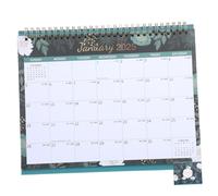 Gogogmee Calendrier Bureau avec Planificateur Quotidien Calendrier Chinois et Éphéméride à Double Reliure Métallique Rotation Bloc Notes Mémo Debout Polyvalent