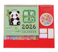 Gogogmee Calendrier de Bureau avec Bloc-notes Réutilisable et Support Mémos Debout Calendrier Mensuel de Bureau Compact à Thème Chanceux pour Organisation Quotidienne Domicile