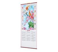 Gogogmee Calendrier Mural Chinois 2026 Année du Cheval en Imitation Rotin Calendrier Suspendu Mensuel Espace D’Écriture Décoration Feng Shui pour Maison et Bureau Quotidien