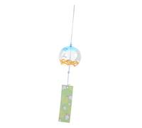 Gogogmee Carillon à Vent Verre Japonais avec Étiquette pour Message Décoration Suspendue Extérieure Zen Ornements Fenêtre Élégants pour Mariage et Jardin