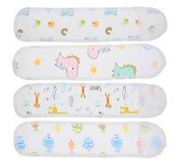Gogogmee Ceinture Abdominale Bébé 4 Pièces Motifs Animaux Mignons, Taille Ajustable, Tissu Doux Et Respirant, Couverture Ventrale Anti-froid, Ceinture Protection Nombril -né, Confort Quotidien