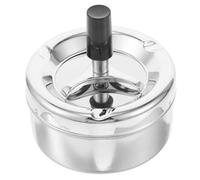 Gogogmee Cendrier Métal avec Couvercle Rotatif Poussoir Odeur Coupe Vent et Résistant Au Vent pour Intérieur et Extérieur Élément Décoratif Polyvalent