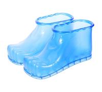 Gogogmee Chaussures de Bain de Pieds Spa en Plastique Bleu Confortable Capacité pour Prévenir Infections, Paire de Chaussures de Pédicure pour Bain de Pieds à Domicile