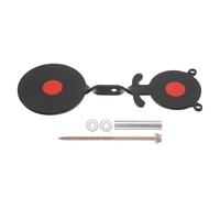 Gogogmee Cible de Tir Métallique Rotative Noire pour Entraînement Extérieur, Motif Ours Suspendu, Double Plateau 2 et 2,6, Haute Visibilité, Résistante aux Intempéries, Fixation par Vis