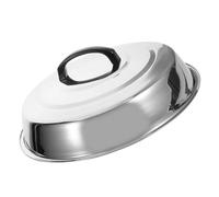 Gogogmee Cloche de Barbecue en Acier Inoxydable 34 Cm, Dôme Surélevé Trous de Ventilation Réglables, Couverture pour Barbecue de Camping et Cuisson en Extérieur, Protection Projections