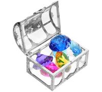 Gogogmee Coffret au Trésor Pirate 6 Diamants Simulés 4 Cm, 138,5 G, Jouets de Piscine Colorés pour Garçon et Filles, Pierres Précieuses Décoratives, pour Jeux Aquatiques Couleur Aléatoire