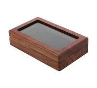 Gogogmee Coffret de présentation pour pièces de collection : Boîte en bois pour médailles - Rangement classique pour pièces de monnaie à double devise avec fenêtre ouverte, idéal pour les