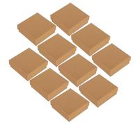 Gogogmee Coffret Élégant en Papier Kraft avec Coussin en Éponge Lot de 10 Boîtes Rectangulaires 8X8X3Cm pour Bijoux Bagues et Montres pour Anniversaires et Occasions Spéciales