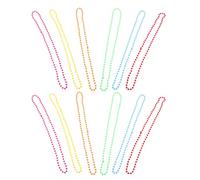 Gogogmee Collier de Perles Rétro - Lot de 12 Colliers Fluo en Plastique 6 Couleurs Vives Accessoires pour Fête Masquée Carnaval Saint-Patrick Femme Soirée Années 70/80