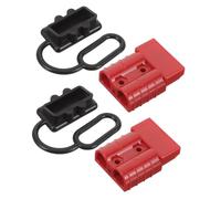 Gogogmee Connecteur Prise Rouge à Broches avec Coque Protectrice Connecteur Rapide Double Pôle pour Treuils de Récupération et Remorques Contacts Cuivre Plaqué Boîtier Polycarbonate Robuste