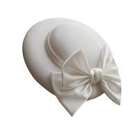 Gogogmee Costume classique de mariée bibi mignon pour casquette, mariage, fête, vendanges de vins, Halloween, Derby avec jolie robe blanche Bowknot pour femme, chapeau seau à cocktail, Blanc., 30×30cm