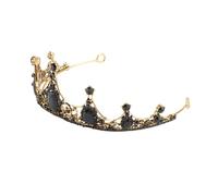 Gogogmee Couronne Baroque Noire Cristal et pour Mariée Accessoire de Tête pour Mariage et Photo Couronne et Festive
