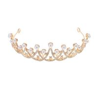 Gogogmee Couronne de Mariage Baroque Vintage Cristal et Strass Diadème Princesse Élégant avec Perles Accessoire Cheveux Rétro pour Femmes Couronne Royale pour Cérémonie et Fête