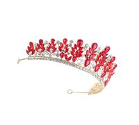 Gogogmee Couronne de Mariée Baroque Marquise et Cristal Rouge Diadème Royal pour Femme Accessoire Luxe et Confortable pour Mariage Fête et Cosplay